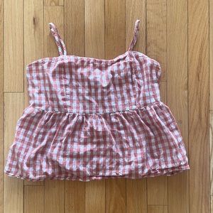 Pink Plaid Tank Top